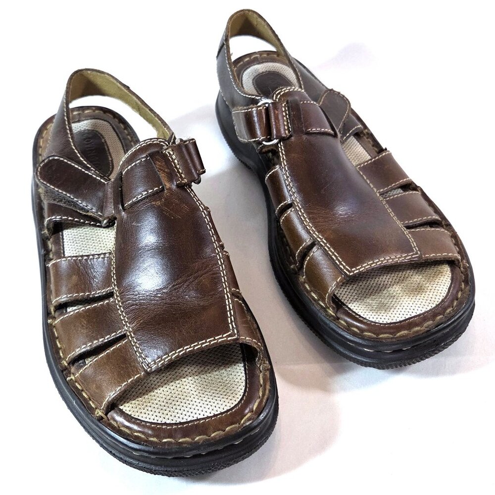 Covington Mist Brown Leather Sandals Size 8